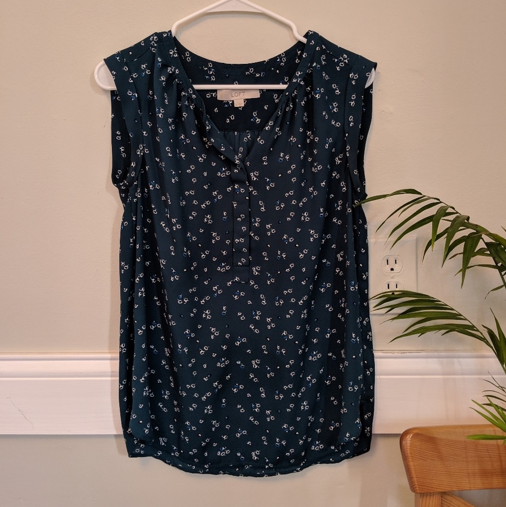 Loft blue floral blouse